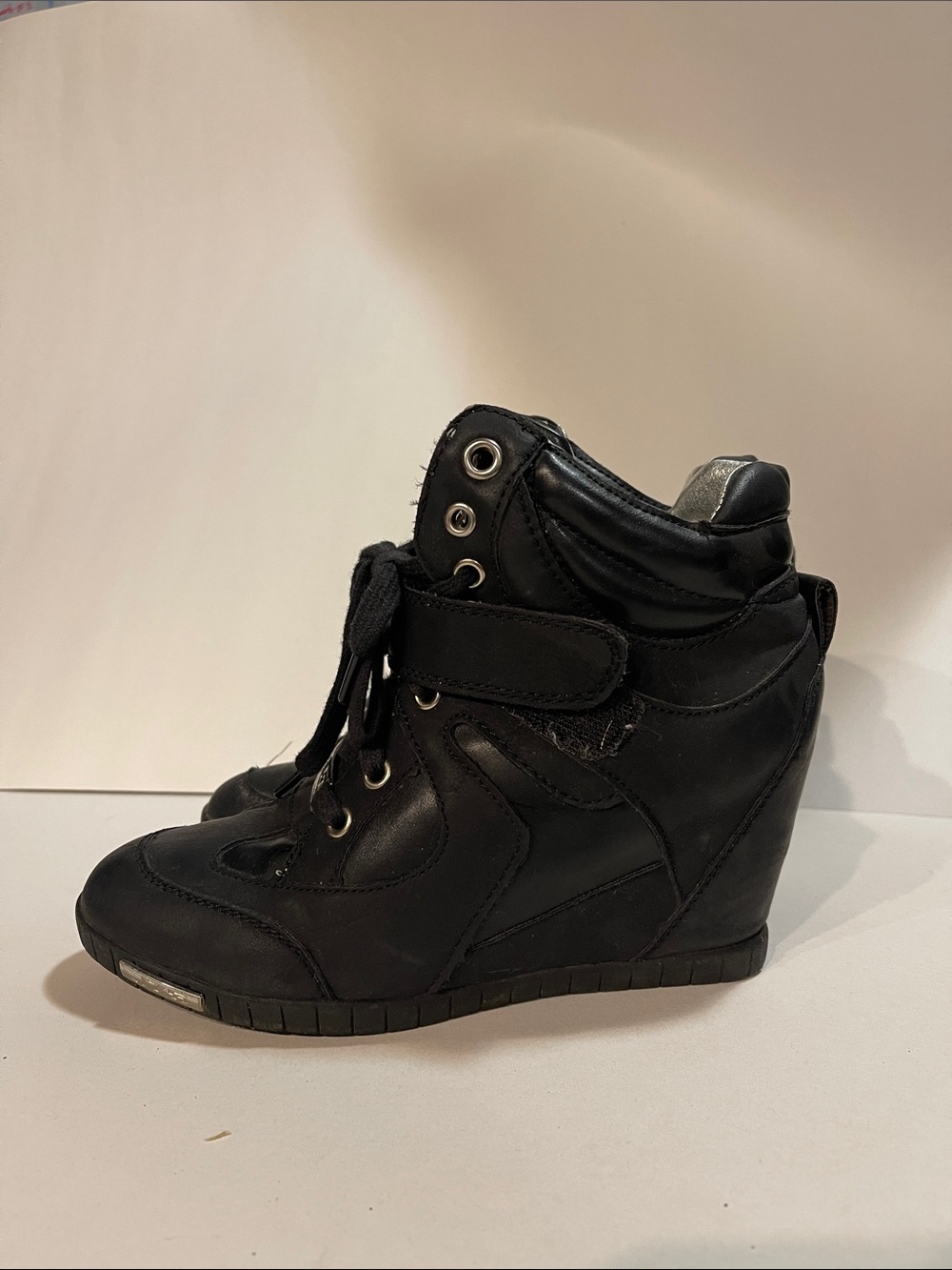 Women’s Black Wedge High-Top Sneaker